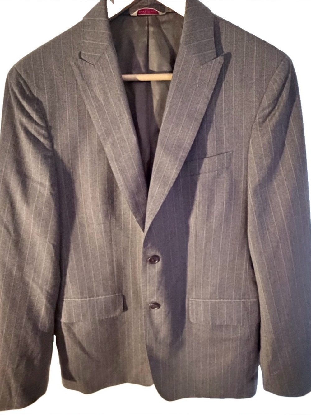 Banana Republic Sport Coat Men’s Size 40R Gray Chalk Stripe Wool Blend Blazer